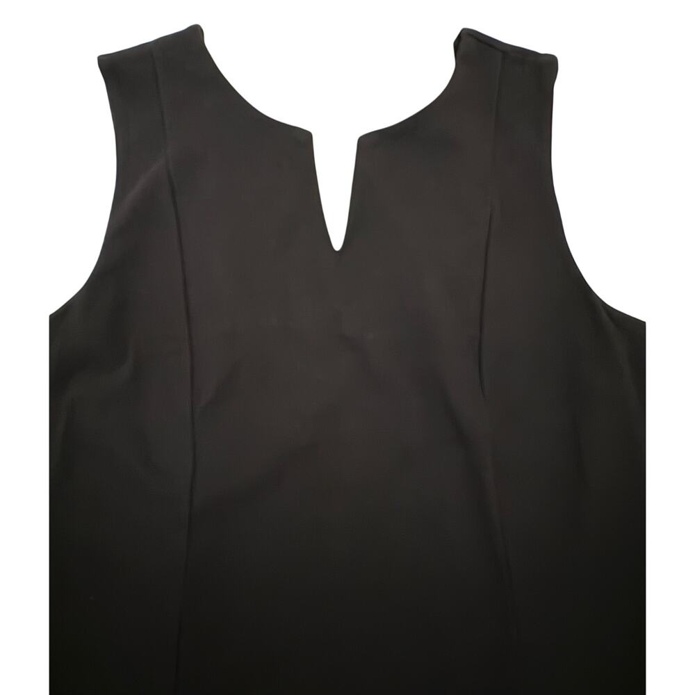 Talbots Womens Black Pull Over Top Medium V-Neck Sleeveless Career Shirt Office